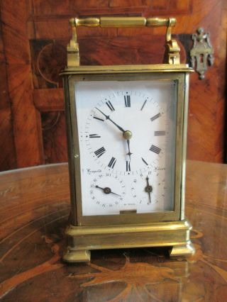 Vienna Wien Grand Sonnerie Carriage Clock With Alarm.  Calendar,  Complications.
