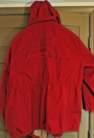Benetton Formula 1 Embroidered Jacket Red Cotton - Size 50 3xl 4xl - Vintage