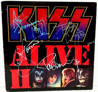Kiss Band Gene Simmons,  Paul Stanley,  2 Signed " Kiss Alive Ii " Album Lp Psa/dna