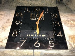 Vintage Price Brothers 15 Inch Elgin Watchs Advertising Clock