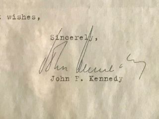 John F Kennedy signed authentic letter November 18,  1952 with loa 3