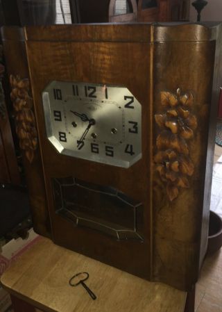 Antique Art Deco Jura Veritable Westminster Chime Clock C.  1930