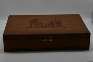 Large Vintage Wooden California Fig And Fruit Pine Box With Clasp