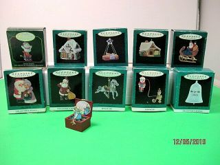 11 Vintage Hallmark Miniature Christmas Ornaments 1990 