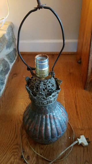 Vintage Hammered Copper / Brass Table Lamp