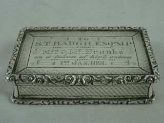 Vintage,  Solid Silver Victorian Snuff Box,  1853,  114gm