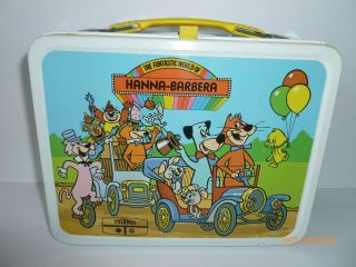 1977 Vintage THE FUNTASTIC WORLD of HANNA - BARBERA Metal LUNCH BOX and THERMOS 2