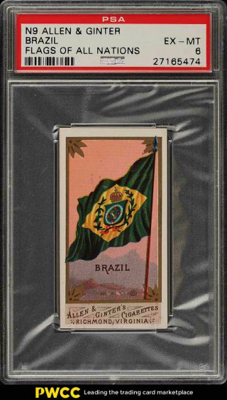 1887 N9 Allen & Ginter Flags Of All Nations Brazil Psa 6 Exmt (pwcc)