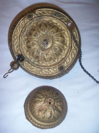 Vintage Antique B&h Hanging Oil Lamp Motor Pull Chain Pulley