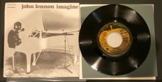 John Lennon 1971 Imagine 1st Press Italy W/ Picture Sleeve Beatles