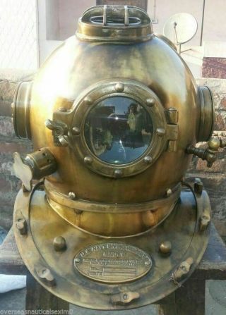 Boston Brass Antique Scuba Deep Diving Helmet Mark V Us Navy Divers Vintage Gift