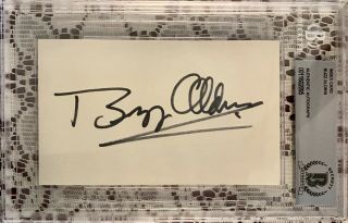Buzz Aldrin Signed Index Card Authentic Slabbed Beckett Bas Apollo Astronaut Bgs