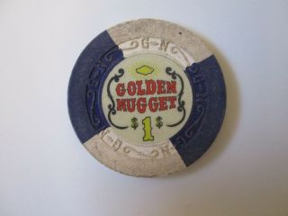 Vintage Golden Nugget Casino Las Vegas Nevada $1 Dollar Poker Chip