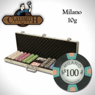 600 Milano Pure Clay 10 Gram Poker Chips Set Aluminum Case Pick Your Chips