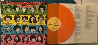 Rolling Stones Some Girls Rare 1978 Holland Orange Vinyl Lyric Insert Sterling