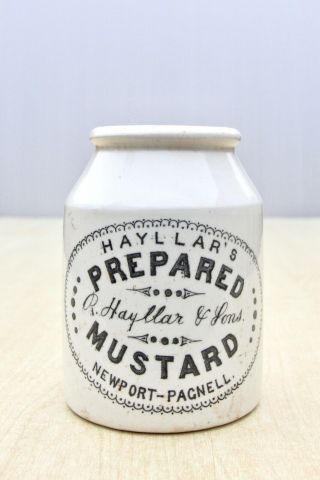 Vintage C1900s R.  Hayllar & Sons Newport Pagnell Prepared Mustard Pot Or Jar