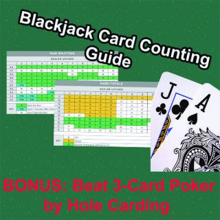 Blackjack (black Jack) Card Counting Guide/course W/ 3 - Card Poker Content