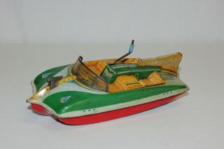 Vintage Japanese Japan Tin Friction Champion Speed Race Boat Racing Must L@@k