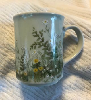 Vintage Otagiri Mug Wildflowers Daises & Ferns Coffee Mug Made In Japan Tea Cup
