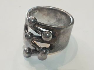 Vintage Solid Silver Norwegian.  Anna Greta Eker Ring.  Size P.  10 Grams