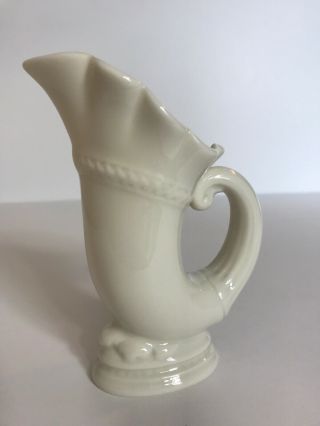Vintage Lenox Horn Of Plenty Cornucopia Ivory Vase Green Label