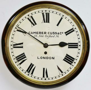 Antique English London 8 Day Single Fusee Mahogany 14 " Dial Wall Station Clock