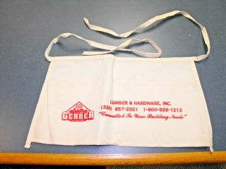Vintage Old Advertising Nail Tool Apron Gerber Lumber & Hardware Kidron Ohio 4