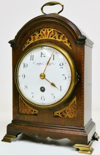 Small Antique 19thC French 8 Day Mahogany Arched Top Timepiece Mantel Clock 2