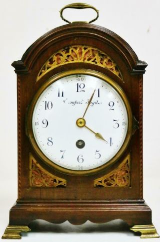 Small Antique 19thC French 8 Day Mahogany Arched Top Timepiece Mantel Clock 3