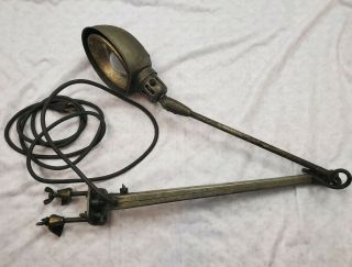Vintage Dazor Lamp Machine Age Industrial Clamp - On Desk Lamp Floating Drafting
