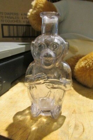 Antique Vintage Glass Chimpanzee Candy Container