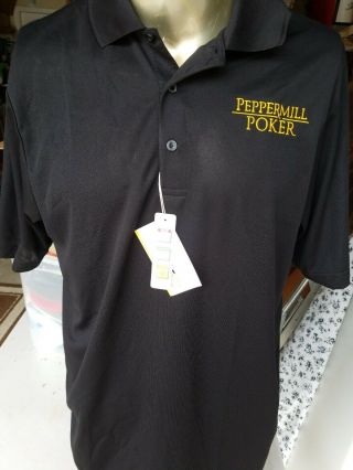 Peppermill Poker Team Riu " Run It Up " With Tags Size Large Polo