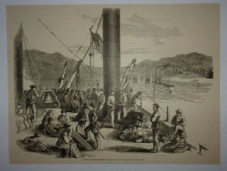 1866 Veteran Troops Moving Up The Ohio To Louisville And Cincinnati Engraving