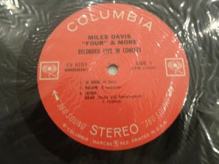 Miles Davis Four More LP RARE ORIG ' 66 STEREO 2 - EYE INNER BAG 2