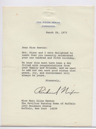 President Richard Nixon Signed 1973 Letter Autograph With Photo Vietnam
