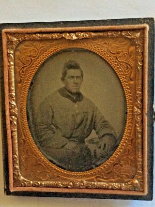 Civil War Family History Picture Id’d Confederate Soldier Of The 37th Reg.  Co.  F