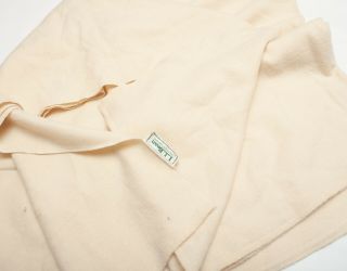 Vintage Ll Bean Wool Blanket Throw Cream Beige 85 " X75 " King Size