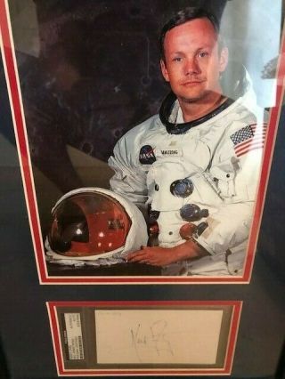 NEIL ARMSTRONG FIRST MAN ON THE MOON SIGNED CUT PHOTO SLABBED PSA/DNA 2