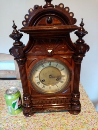 Mantel Clock Vintage Striking Mantle Clock Key And Pendulum