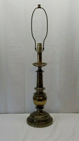 Vintage Mid Century Hollywood Regency Stiffel Brass Accent Table Lamp Light 60s