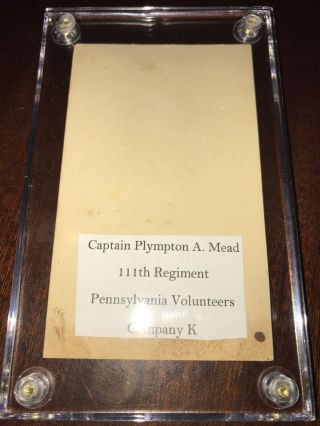 CDV Captain Plympton A.  Mead 111th Pennsylvania Volunteers Civilian Photo 2