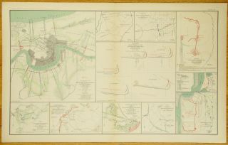 Authentic Civil War Map Orleans,  Atlanta,  Mobile,  Savannah,  Peninsular Cmpgs