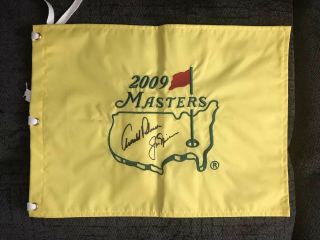 Jack Nicklaus & Arnold Palmer Signed Masters Golf Flag Augusta National