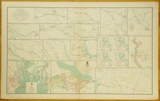 Authentic Civil War Map Savannah - Atlanta Ga.  Mobile Ala.  Campaigns - 1864