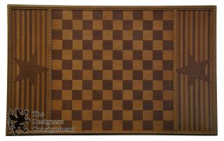 Antique Folk Art Game Board Checkers Chess Inlaid Wood Star Parquetry Aafa