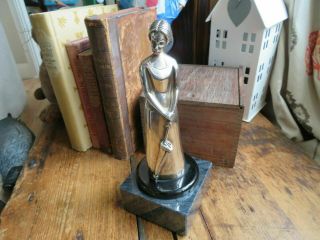 Large Vintage Sterling Silver Statue Of A Victorian Lady Figure