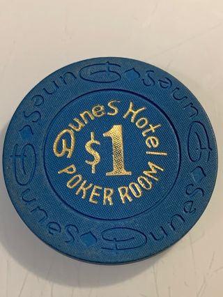 Dunes Hotel Poker Room $1 Casino Chip Las Vegas Nevada 3.  99
