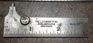 Starrett No.  425 3 Inch Pocket Vernier Caliper Vintage Machinist Tool