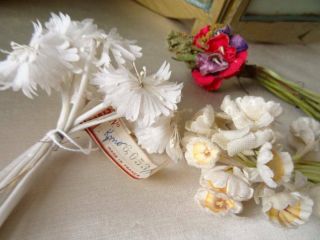 Three Fabulous Bunches Of Vintage/antique French Flowers C.  1920 