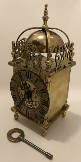Antique French Lantern / Carriage Clock Striking On Bell Rare Timepiece